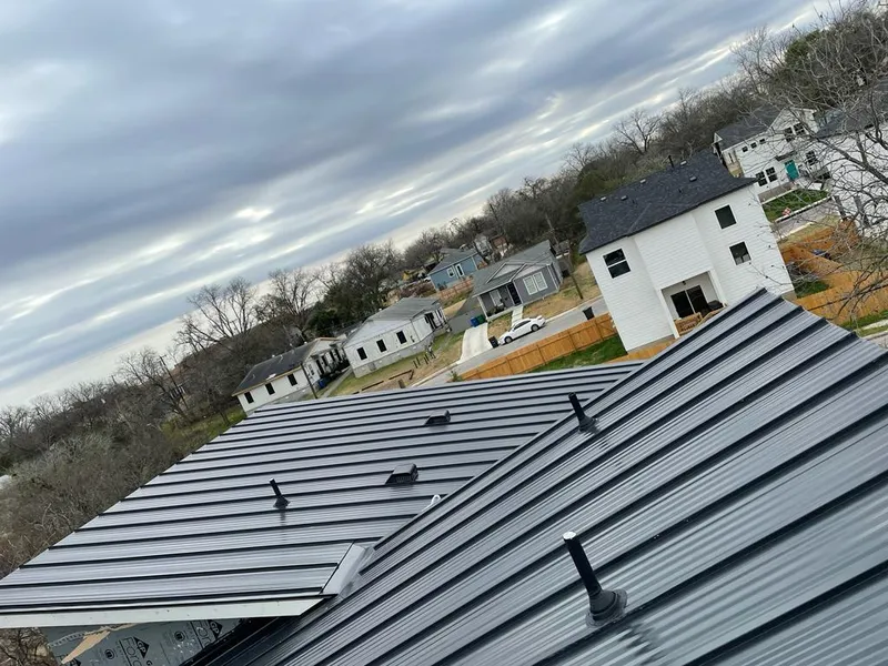 Standing seam metal roof panels with vents for Skylight Repair in Leacock